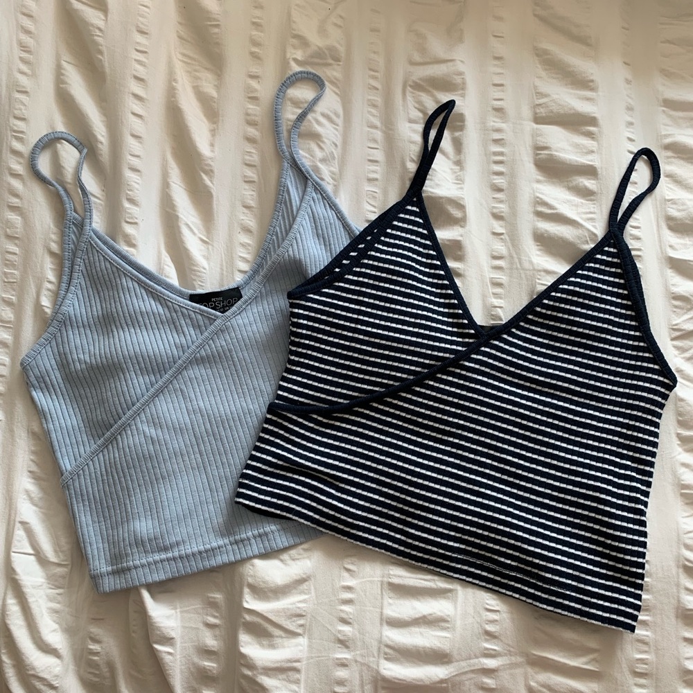 Topshop Blue Crop Tops